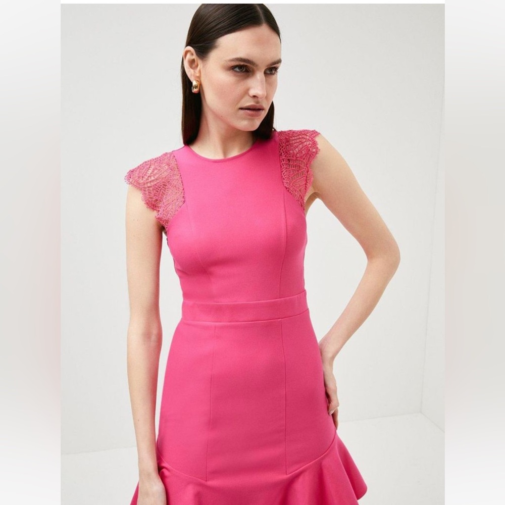 Karen Millen Lace-Shoulder Dress